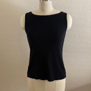 3/$24 Talbots Cotton Boatneck Tanks - Black, Blue, Green
